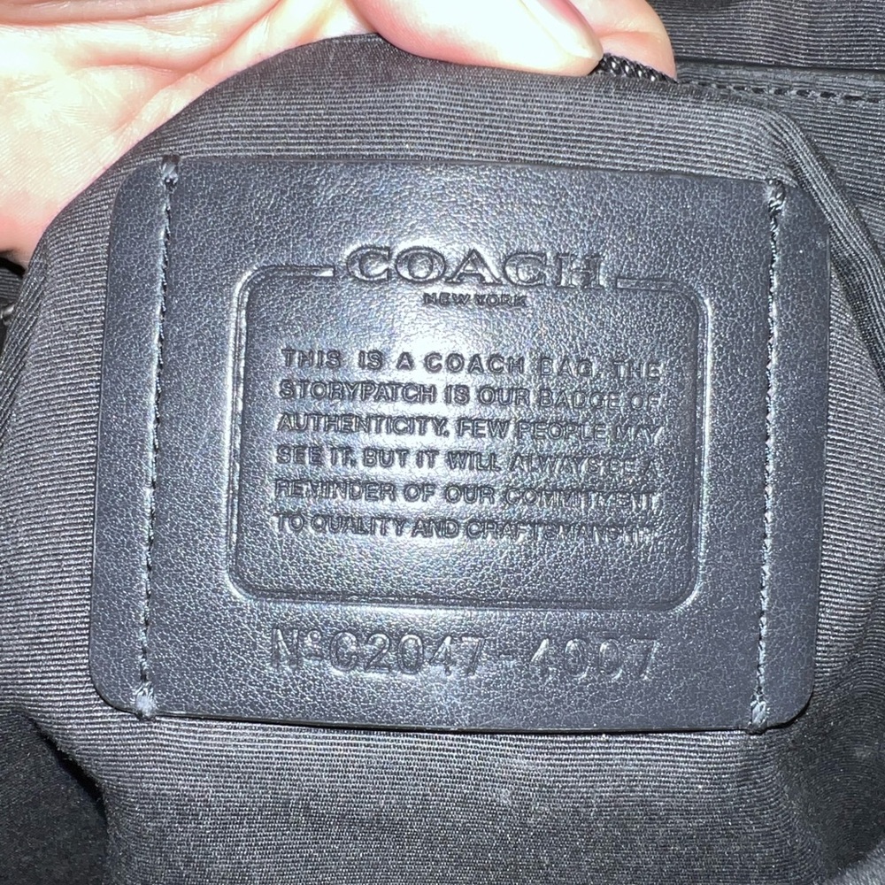 Coach Black Leather Houston Map Bag with Story Tag - Picture 3 of 5